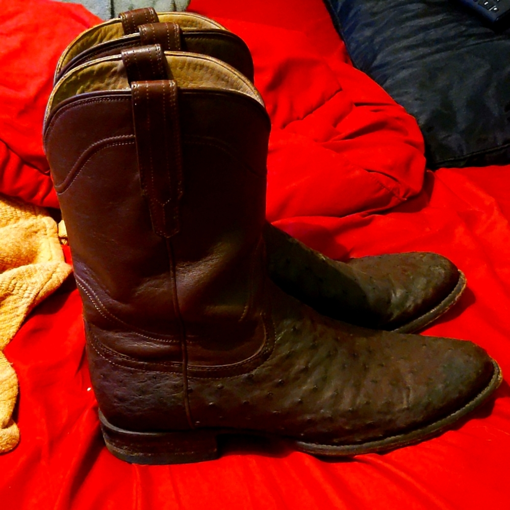 Tecovas ostrich skin boots